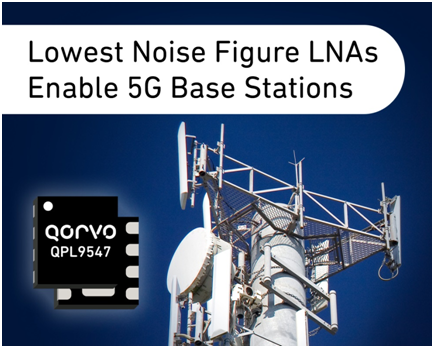 Qorvo® 推出业界领先的低噪声系数LNA，支持5G基站部署