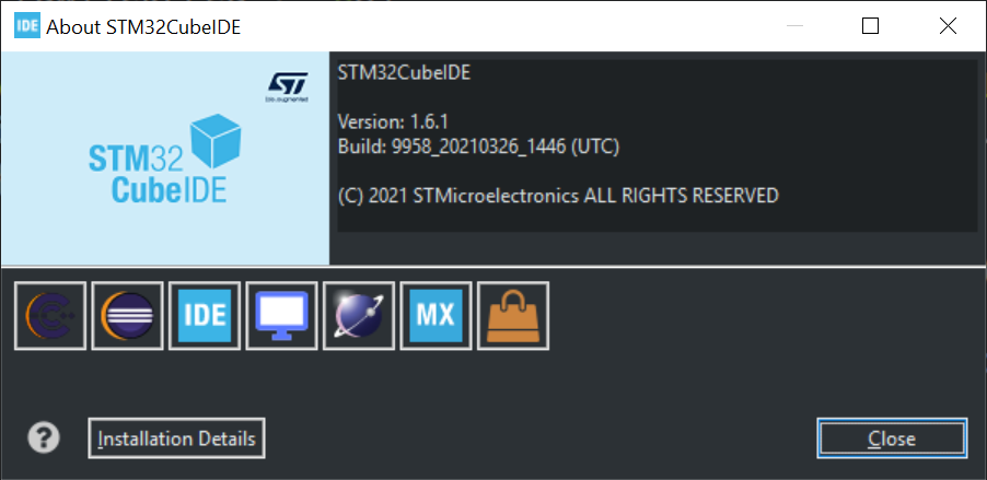 “图片1：STM32CubeIDE版本信息"